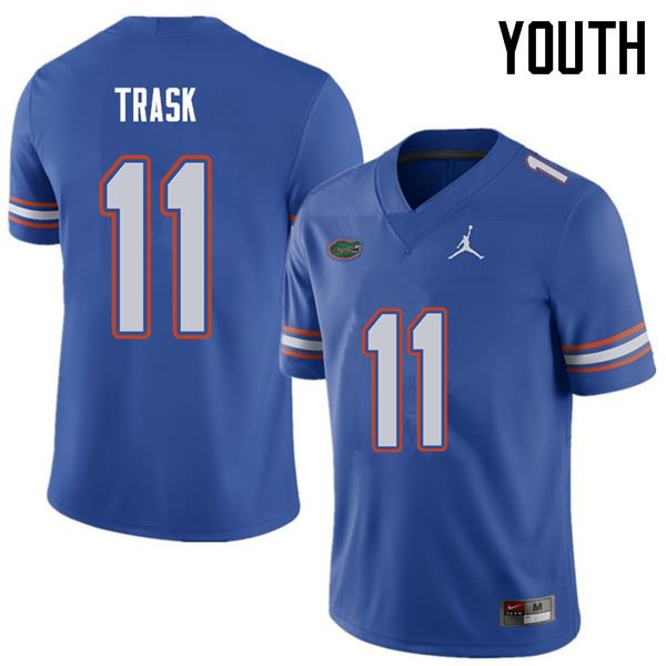 Youth NCAA Florida Gators Kyle Trask #11 Stitched Authentic Jordan Brand Royal College Football Jersey FET7165OR